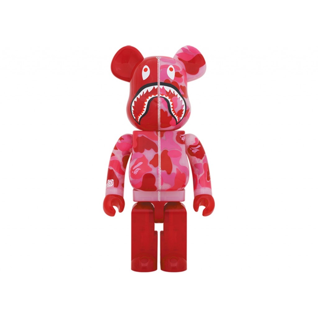 BAPE x BE@RBRICK CAMO SHARK 1000% Clear Red by Youbetterfly